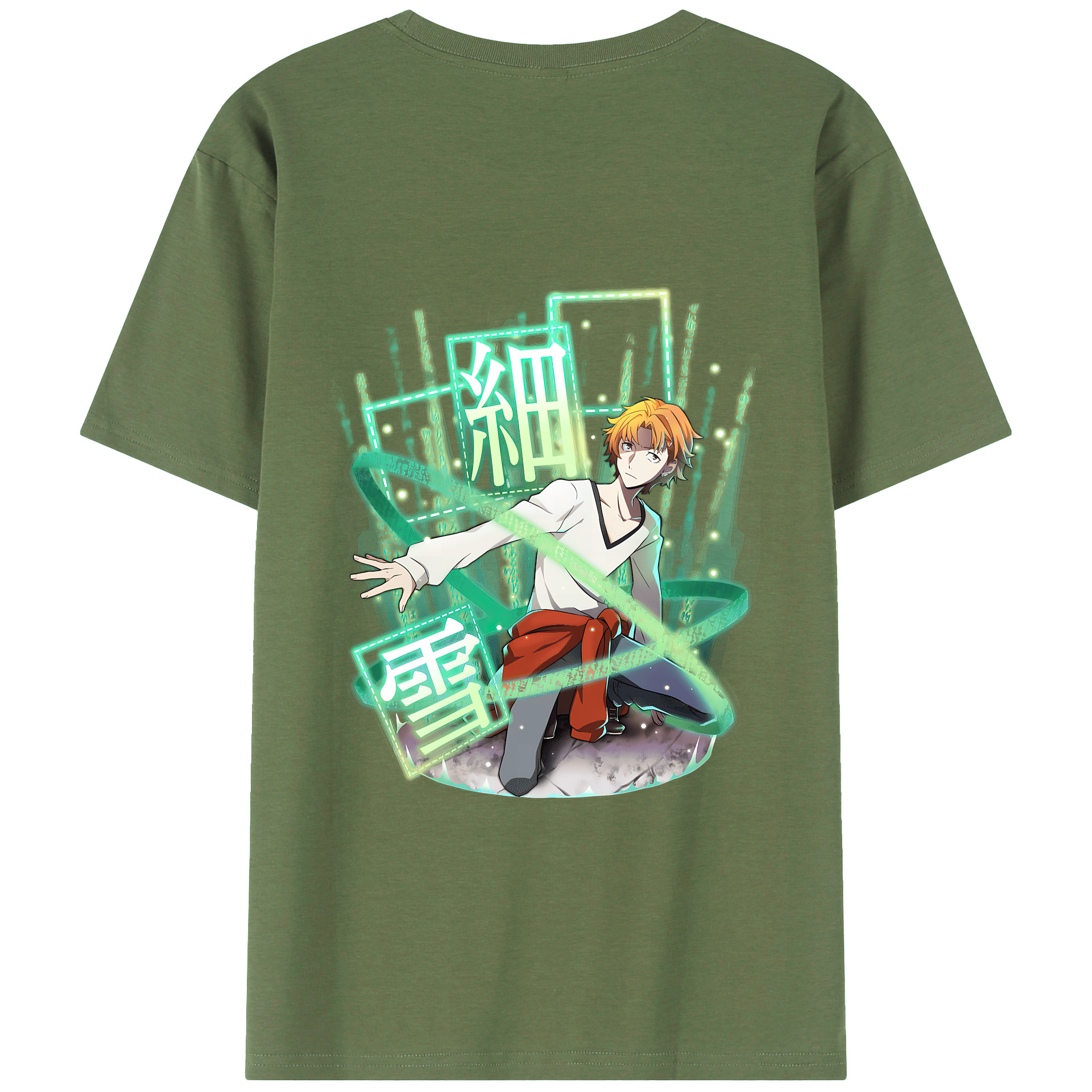 （画像用） 文豪ストレイドッグス Bungo Stray Dogs 綿100％ メンズ半袖Tシャツ（バックプリント） 通気性